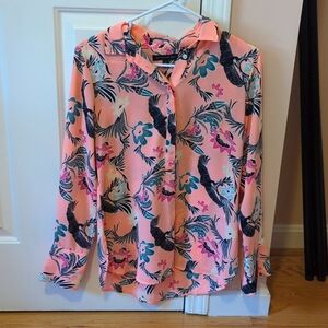 Pink Floral Button Up Blouse Women's XS